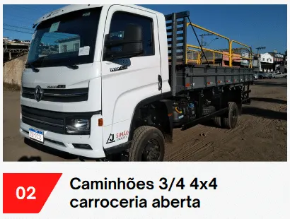 Caminhões 3/4 4x4 carroceria aberta
