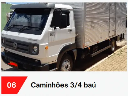 Caminhões 3/4 baú